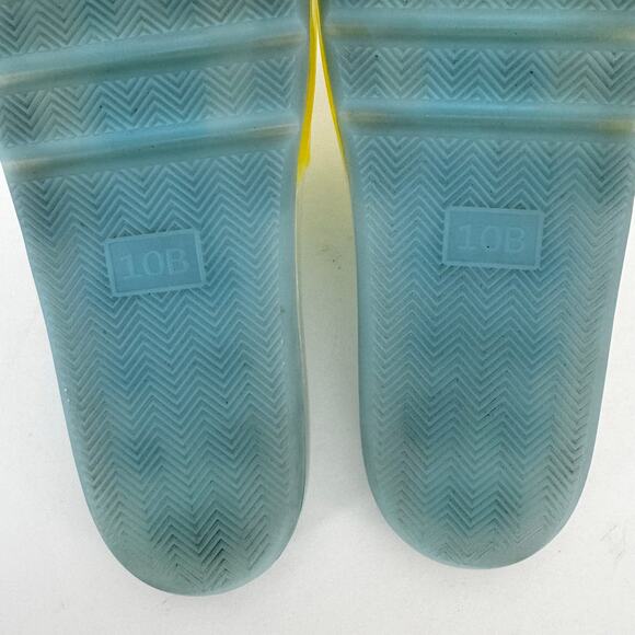 Tory Burch Bubble Jelly Slides Sandals Light Blue / Firefly Yellow Women's US10B - Picture 14 of 14